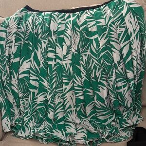 Talbots Leafy Green and White Skirt